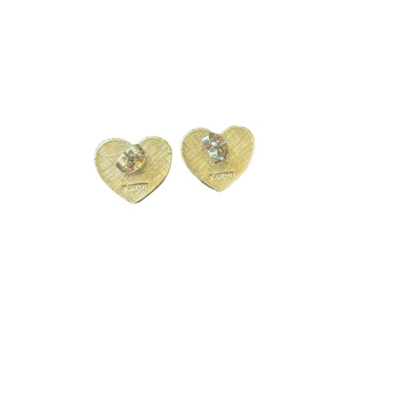 VINTAGE SIGNED AVON HEART OF AMERICA PIERCED EARRINGS - Picture 3 of 3
